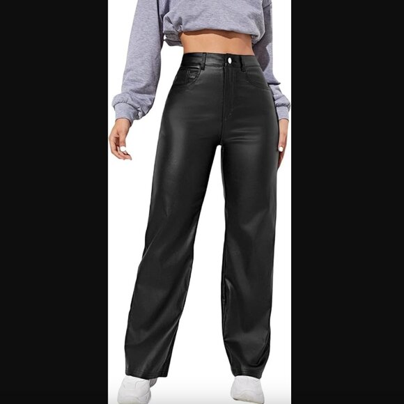 Faux Leather High Waisted Pants size XL - Picture 1 of 4